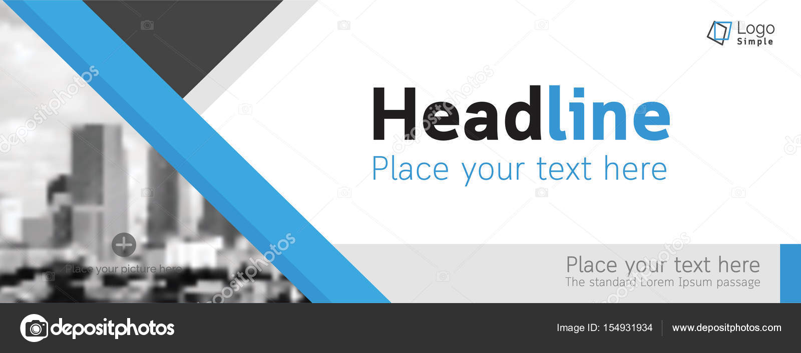 Horizontal web banner, vector template